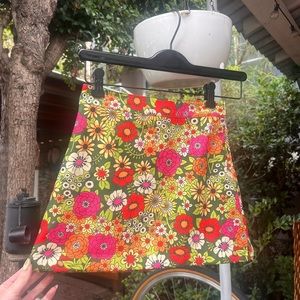 Retro Floral Mini Skirt